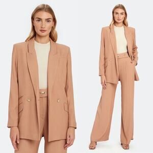 IRO Adelie Oversized Button Front Blazer Jacket In Old Pink Neutral Size 36